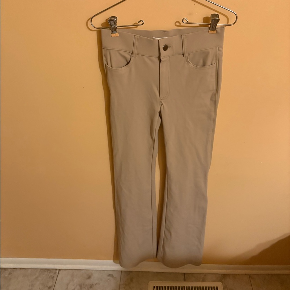 Elaine Kim beige flared trousers